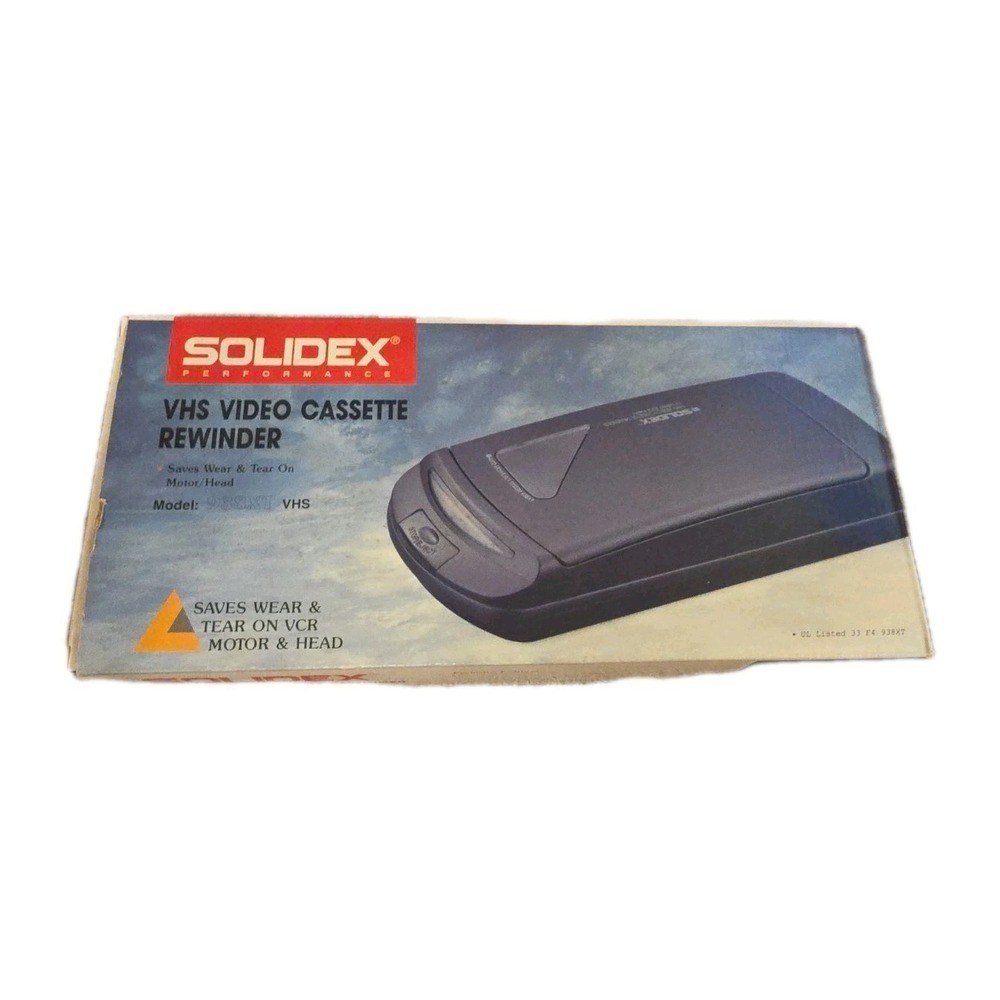 SOLIDEX 938XT VHS Video Cassette Rewinder Auto Stop / Soft Eject Open BOX